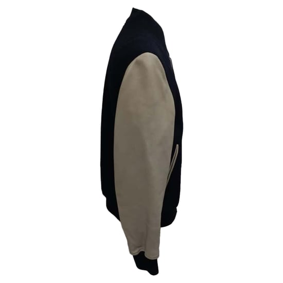 Mr. P. Melton Bomberjacke aus marineblauer Wolle und Leder - Image 2