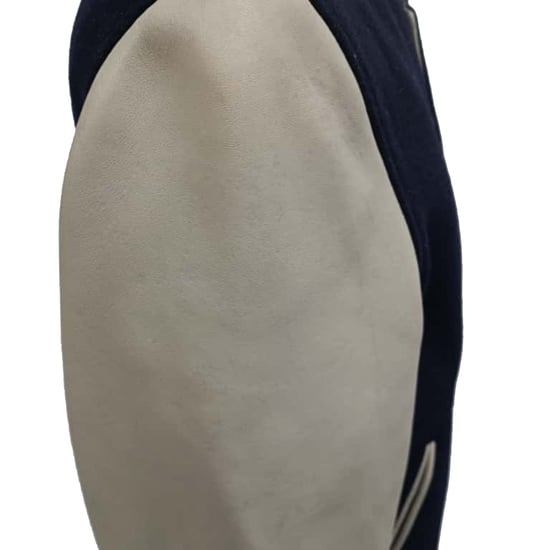 Mr. P. Melton Bomberjacke aus marineblauer Wolle und Leder - Image 3