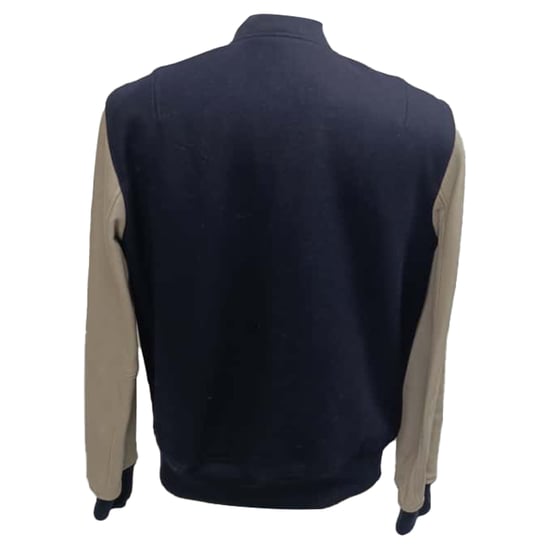 Mr. P. Melton Bomberjacke aus marineblauer Wolle und Leder - Image 4