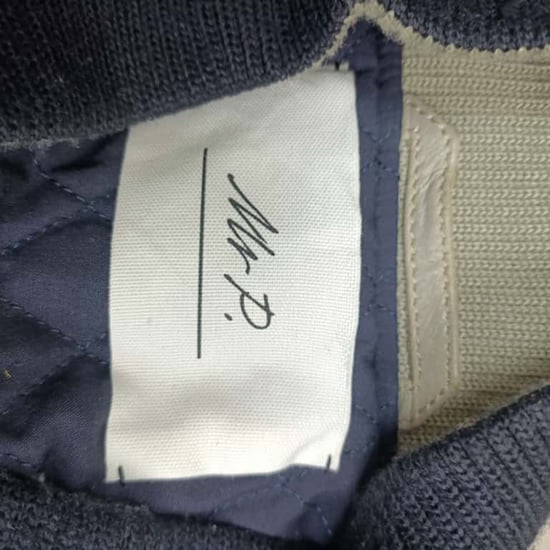 Mr. P. Melton Bomberjacke aus marineblauer Wolle und Leder - Image 5