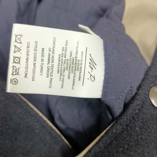 Mr. P. Melton Bomberjacke aus marineblauer Wolle und Leder - Image 6