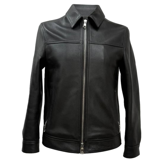 Mr. P. Coach-Jacke mit Reißverschluss aus genarbtem Leder - Image 1