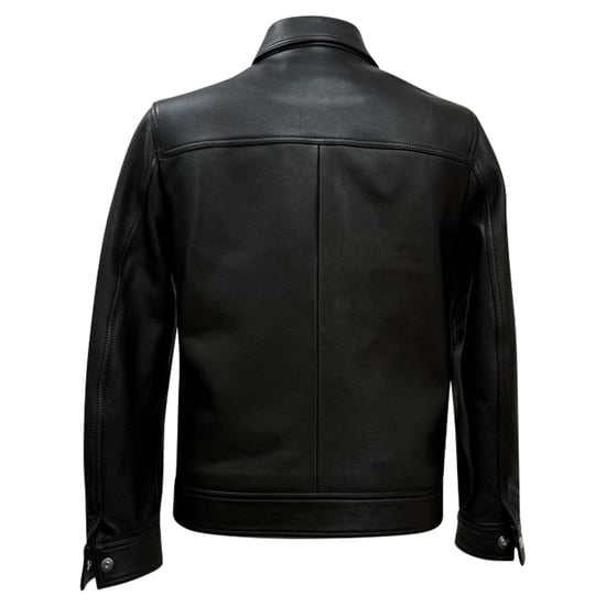 Mr. P. Coach-Jacke mit Reißverschluss aus genarbtem Leder - Image 3