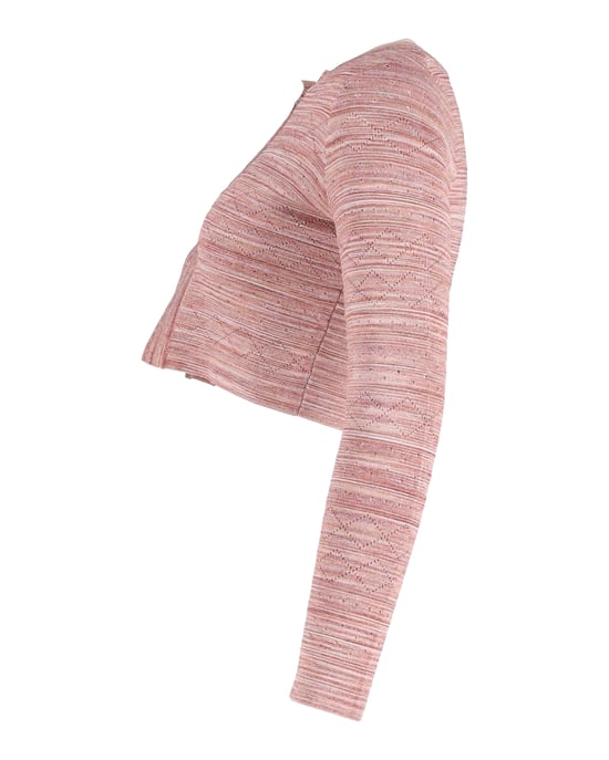 Sandro Gestreifter, kurzer Cardigan aus rosa Viskose - Image 2