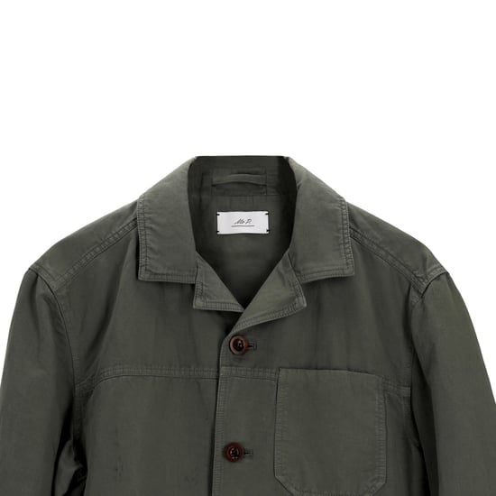 Mr P. Camp-Collar Garment-Dyed-Jacke aus grüner Baumwolle - Image 3