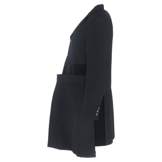 Comme des Garçons einreihiger, einteiliger Wollmantel aus schwarzer Wolle - Image 2