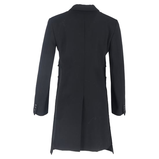Comme des Garçons einreihiger, einteiliger Wollmantel aus schwarzer Wolle - Image 3