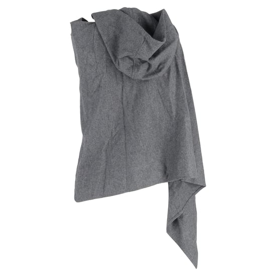 Yohji Yamamoto Kapuzenponcho-Umhang aus grauer Wolle - Image 3