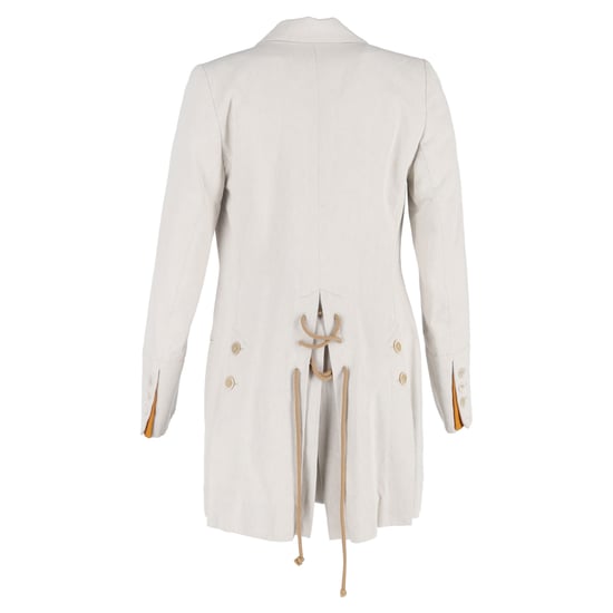 Ann Demeulemeester zweireihiger Mantel aus weißer Baumwolle - Image 3