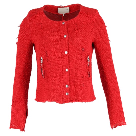 Iro Agnette Jacke im Used‑Look aus Tweed - Bordeaux - Image 1