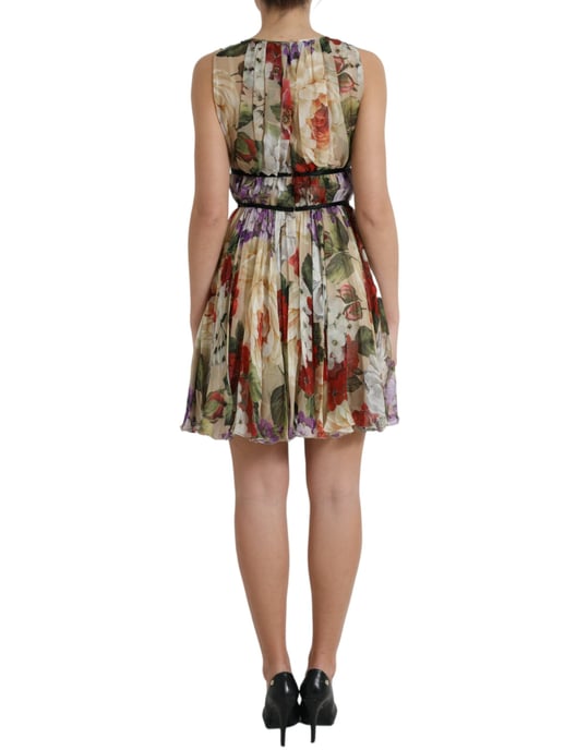 Blumenmuster Seiden-Minikleid - Image 3