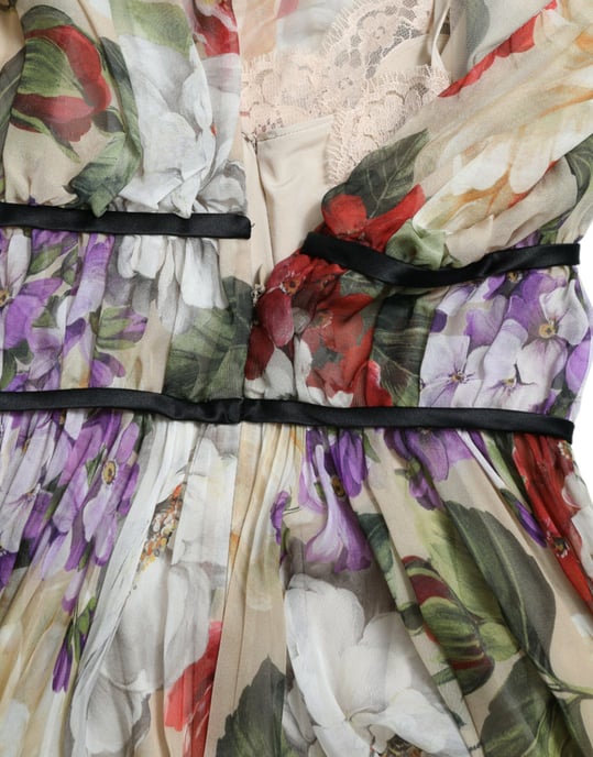 Blumenmuster Seiden-Minikleid - Image 6