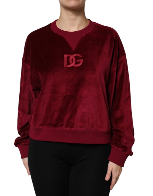 Samt Sweatshirt mit besticktem Logo - Image 1