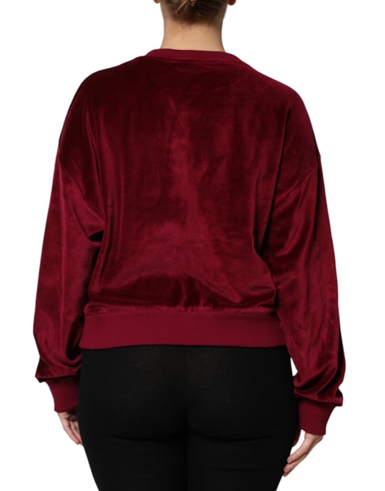 Samt Sweatshirt mit besticktem Logo - Image 4