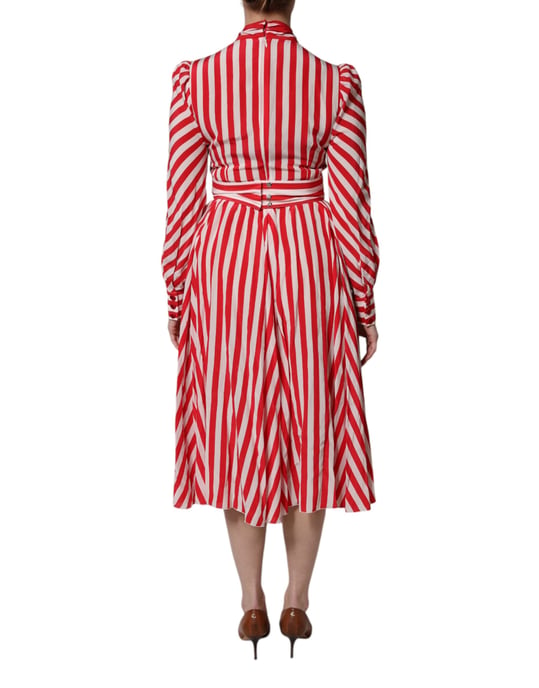 Seidenstreifen-A-Linien-Kleid - Image 4