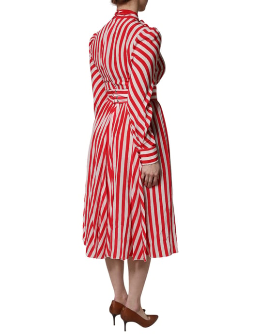 Seidenstreifen-A-Linien-Kleid - Image 5