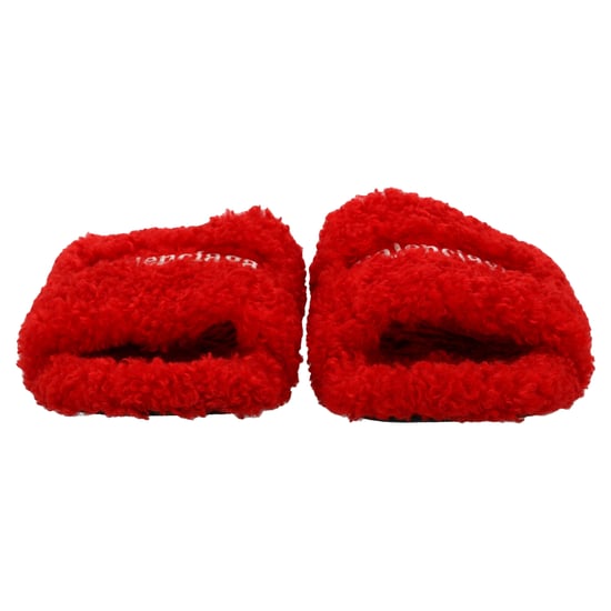 Balenciaga Pelz-Mule mit offenem Schaft aus rotem Polyester - Image 3