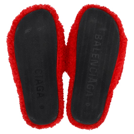 Balenciaga Pelz-Mule mit offenem Schaft aus rotem Polyester - Image 6