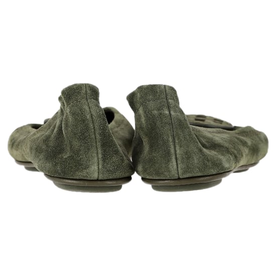 Tory Burch Minnie Reiseballerinas aus grünem Wildleder - Image 5