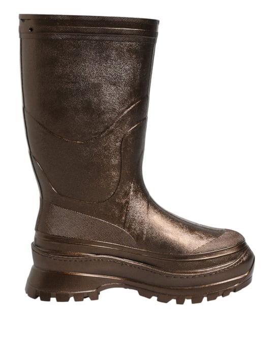 Dolce & Gabbana Metallische Bronze Gummistiefel - Image 1