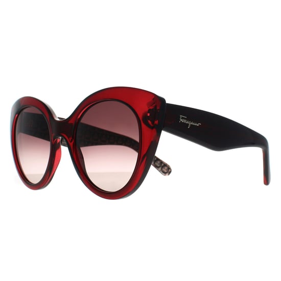 Salvatore Ferragamo Cat Eye Damen Kristall Burgund Grau Farbverlauf SF964S - Image 2