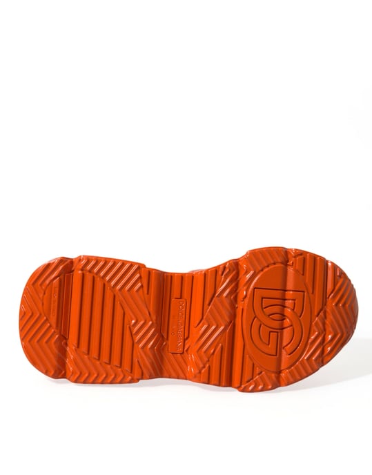 Dolce & Gabbana Orange Mehrfarbige Chunky High-Top-Sneaker Schuhe - Image 6