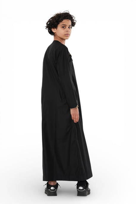 Kinder Jungen Ramadan Schwarze marokkanische Jubba Robe Djellaba Eid Thobe – K-TT-006 - Image 4