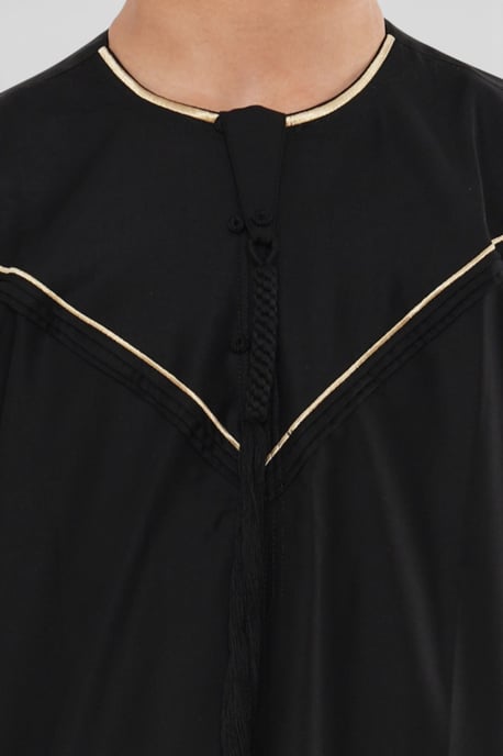 Kinder Jungen Ramadan Schwarze marokkanische Jubba Robe Djellaba Eid Thobe – K-TT-006 - Image 5