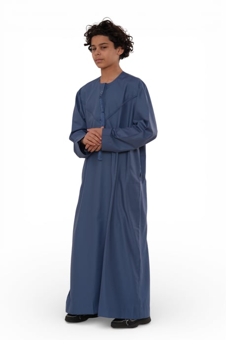 Kinder Jungen Eid Blaue marokkanische Jubba Robe Djellaba Ramadan Eid Thobe – K-HM11 - Image 3
