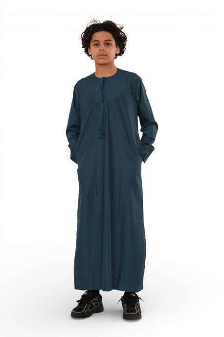 Kinder Jungen Ramadan Eid Blaue marokkanische Jubba Robe Djellaba Thobe – K-TT008 - Image 2