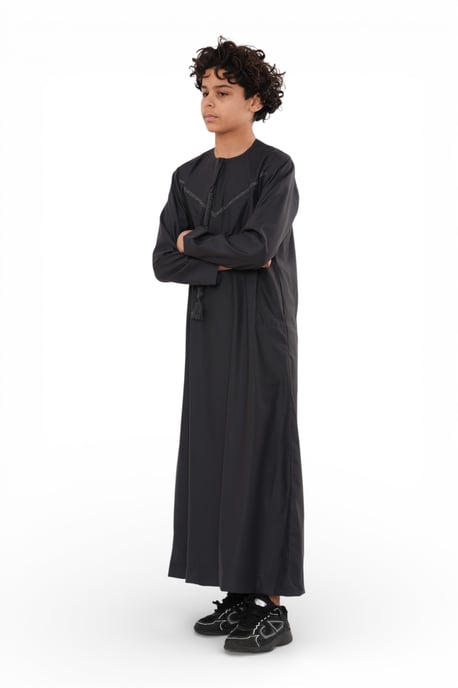Kinder Jungen Ramadan Eid Anthrazit marokkanische Jubba Robe Djellaba Thobe – K-TT008 - Image 2