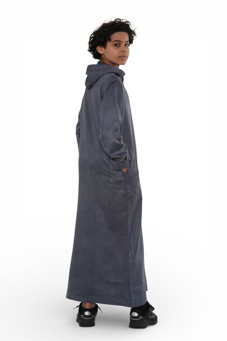 Kinder Jungen Kapuzen Eid grau marokkanische Jubba Robe Ramadan Eid Thobe – K-HM12 - Image 4