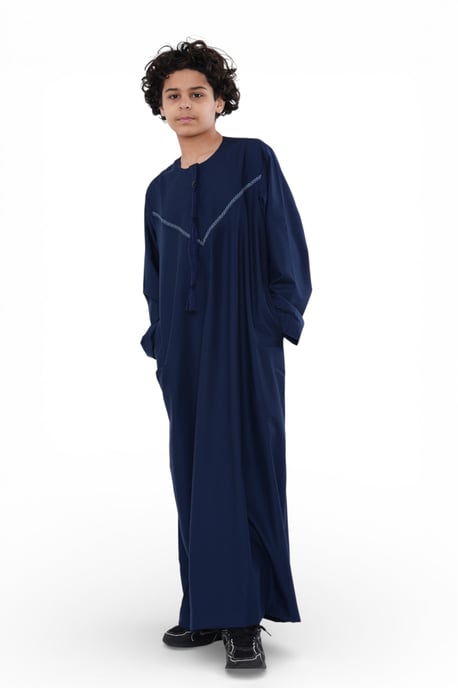 Kinder Jungen Eid Marineblau marokkanische Thobe Robe Djellaba Ramadan Eid Jubba- K-HM10 - Image 2