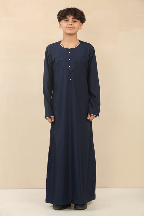 Blaue omanische Eid-Thobe-Saudi-Emirati-Jubba-Robe für Kinder für Jungen - Image 1
