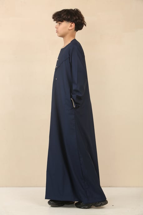 Blaue omanische Eid-Thobe-Saudi-Emirati-Jubba-Robe für Kinder für Jungen - Image 2