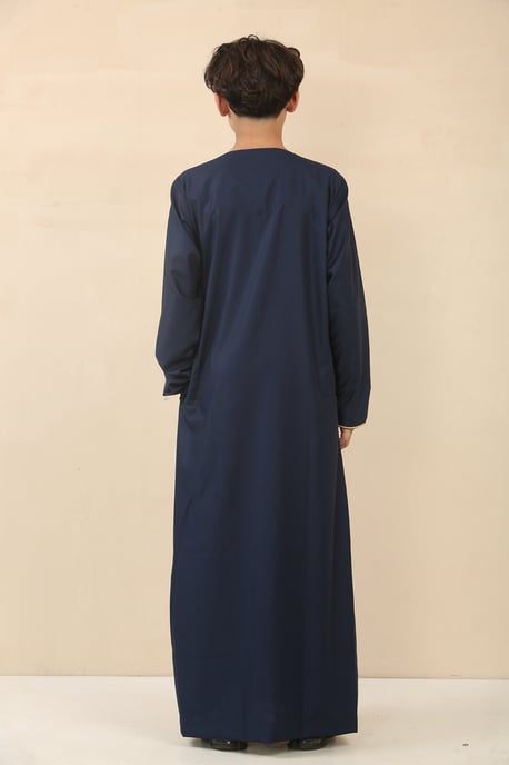 Blaue omanische Eid-Thobe-Saudi-Emirati-Jubba-Robe für Kinder für Jungen - Image 3