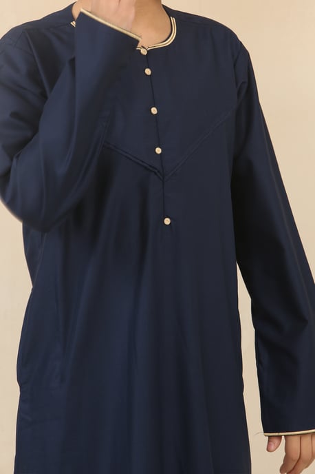 Blaue omanische Eid-Thobe-Saudi-Emirati-Jubba-Robe für Kinder für Jungen - Image 4