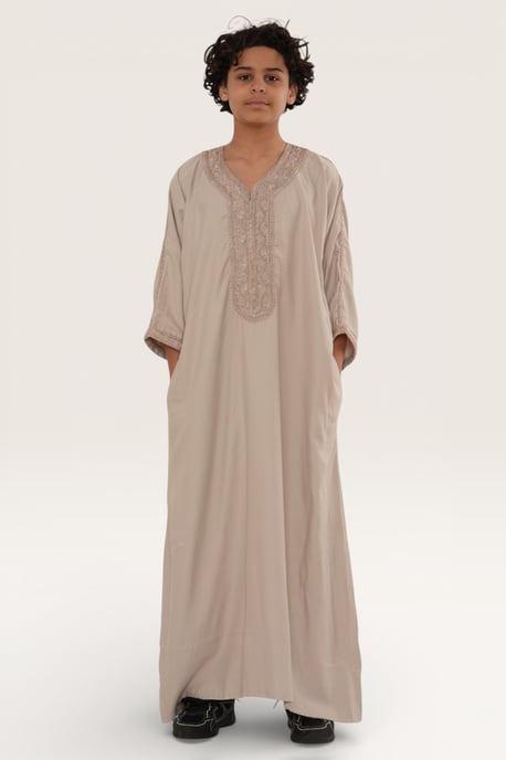 Kinder Jungen Lachs marokkanische Thobe Robe Djellaba Gandoura Eid Jubba- K-HM66 - Image 1