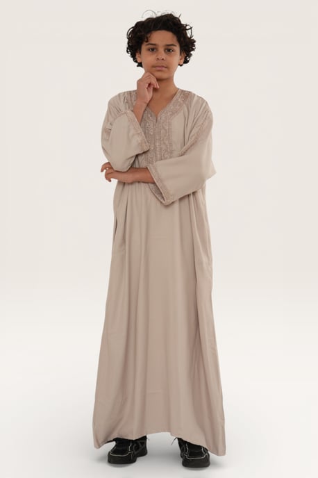 Kinder Jungen Lachs marokkanische Thobe Robe Djellaba Gandoura Eid Jubba- K-HM66 - Image 2
