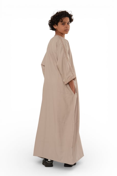 Kinder Jungen Lachs marokkanische Thobe Robe Djellaba Gandoura Eid Jubba- K-HM66 - Image 4