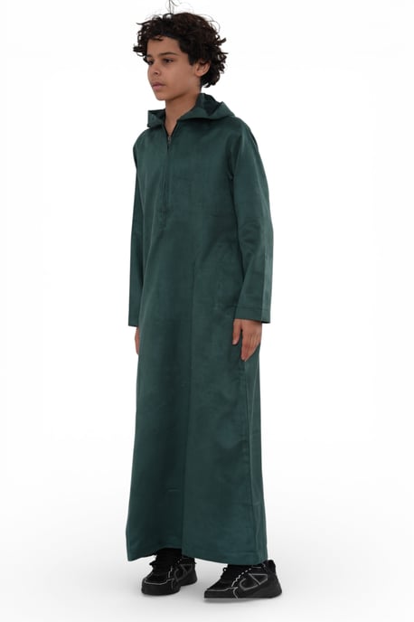 Kinder Jungen Kapuzen-Jubba-Gewand Grün Marokkanisches Eid Ramadan Eid Thobe - K-HM12 - Image 2