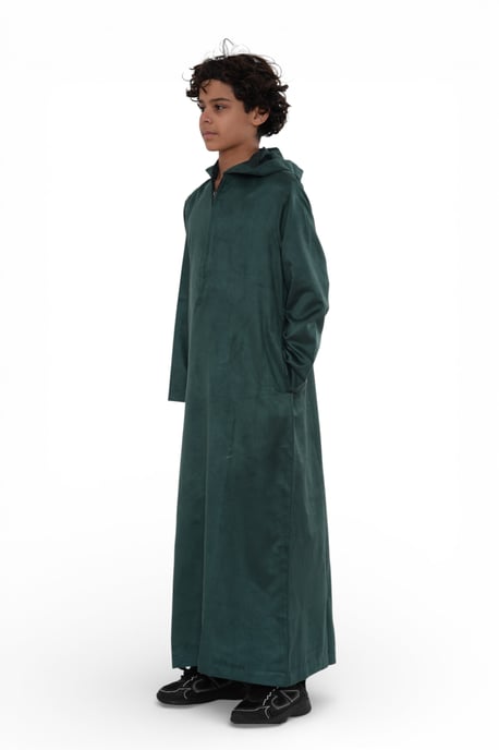 Kinder Jungen Kapuzen-Jubba-Gewand Grün Marokkanisches Eid Ramadan Eid Thobe - K-HM12 - Image 4