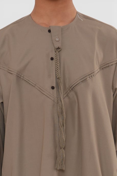 Kinder Jungen Eid Beige marokkanische Jubba Robe Djellaba Ramadan Eid Thobe – K-HM11 - Image 5