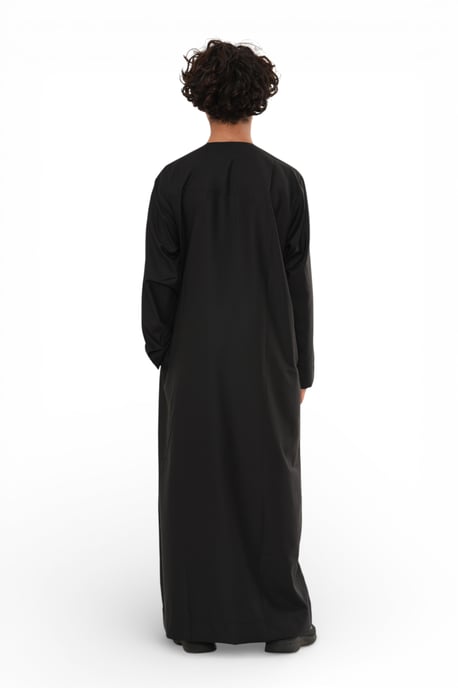 Kinder Jungen Eid Schwarz Marokkanische Thobe Robe Djellaba Ramadan Eid Jubba- K-HM10 - Image 4