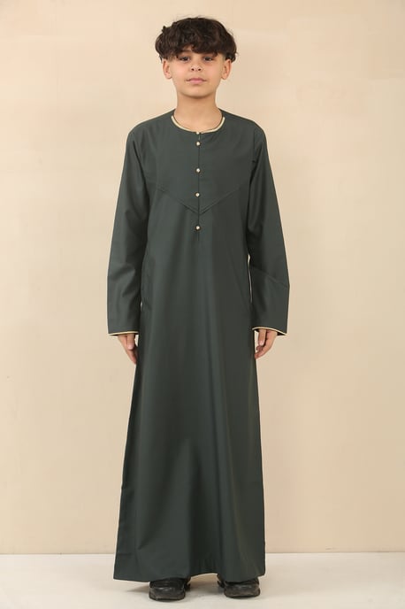 Grüne omanische Eid-Thobe-Jubba-Robe für Kinder aus den Emiraten - Image 1