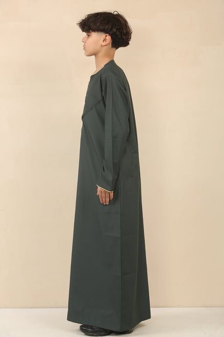 Grüne omanische Eid-Thobe-Jubba-Robe für Kinder aus den Emiraten - Image 2