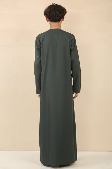Grüne omanische Eid-Thobe-Jubba-Robe für Kinder aus den Emiraten - Image 3