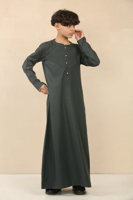 Grüne omanische Eid-Thobe-Jubba-Robe für Kinder aus den Emiraten - Image 4
