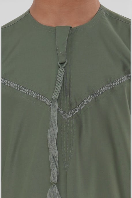 Kinder Jungen Ramadan Eid Olivgrün Marokkanischer Jubba Robe Djellaba Thobe – K-TT008 - Image 5