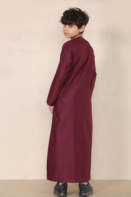 Roter Thobe für Jungen, emiratische Jubba, islamische Kleidung, Kaftan, Eid-Kleidung, Schnurquaste - Image 3